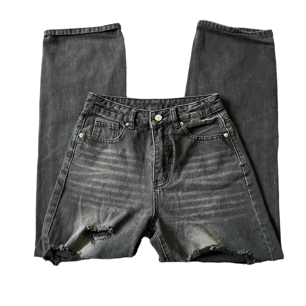 Dark Grey Ripped Women’s Denim Jeans